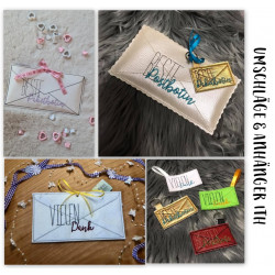 Stickserie ITH - Beste(r) Postbote/in Paketbote/in Umschlag & Anhänger